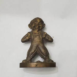 ANTIKE BRONZE STATUE FIGUR MANN TRÄGT OVERALL SAMMLERSTÜCK KUNST SKULPTUR - Bild 1 von 12