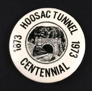 Vintage 1973 Historic 100th Year Railroad Pin Hoosac Tunnel MA Massachusetts RR - Picture 1 of 4