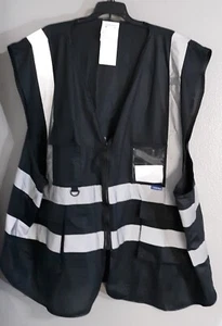 Nuevo-Chaleco de Trabajo Negro Alta Visibilidad para Hombre. Seguridad en construcción laboral. Talla 6-8xl - Imagen 1 de 9