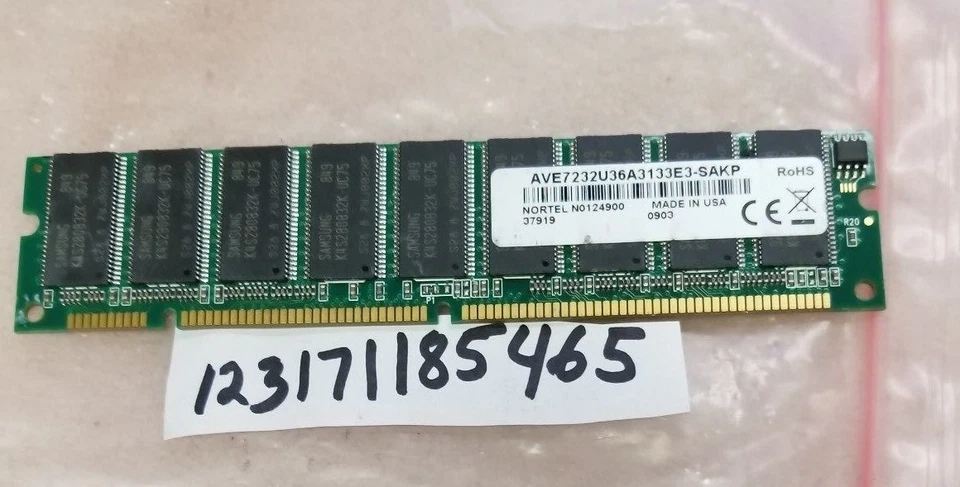 256MB SDRAM SDR SYNCH PC133 CL3 133 133MHZ 168-PIN 168PIN DIMM ECC NON-REG 16X8  - Image 1 of 1