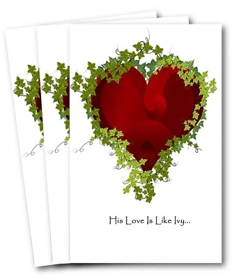 "His Love Is Like Ivy"- 3-Pack Variety Cards w/ Envelopes-Christian Sympathy - Image 1 of 3