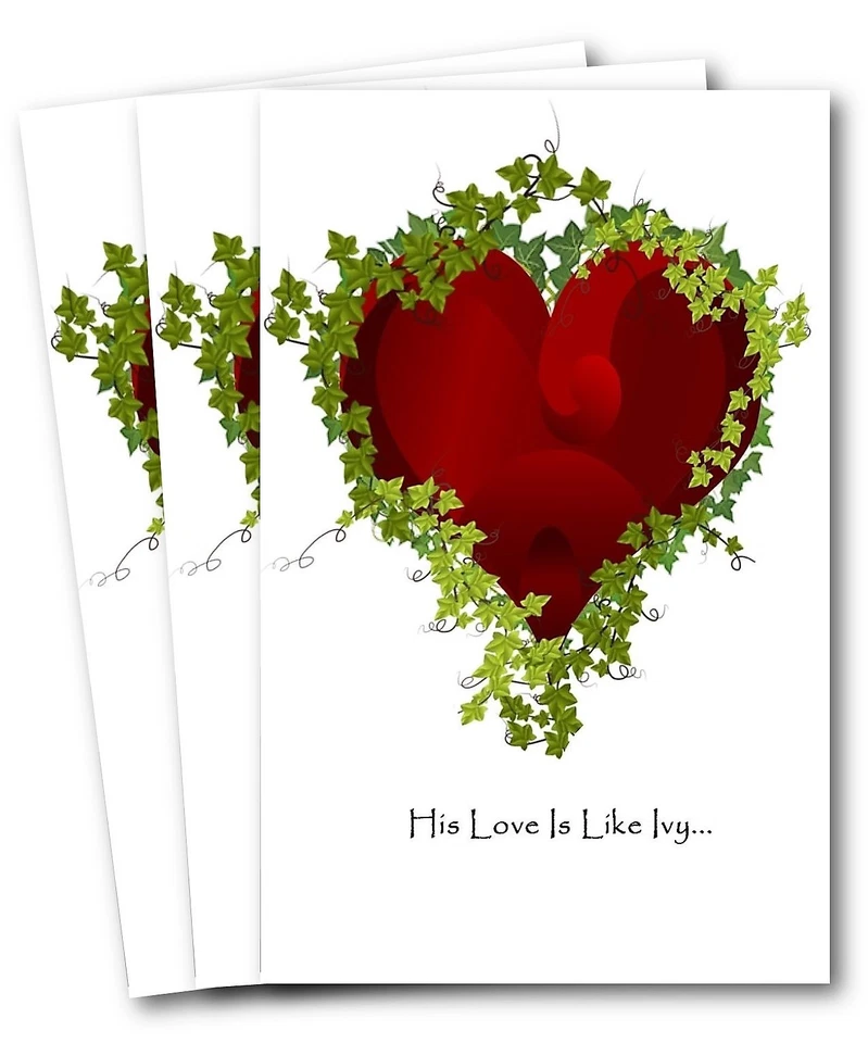 "His Love Is Like Ivy"- 3-Pack Variety Cards w/ Envelopes-Christian Sympathy - Image 1 of 3