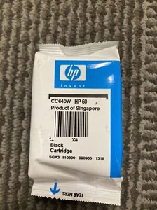 Cartucho de tinta negra HP 60 CC640W nuevo paquete sellado fabricante de equipos originales nuevo sellado sin caja - Imagen 1 de 1