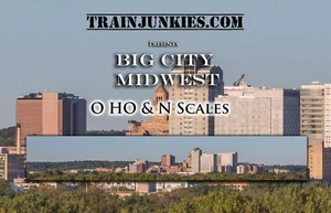 TrainJunkies Big City Midwest Model Railroad Backdrop - Picture 1 of 6