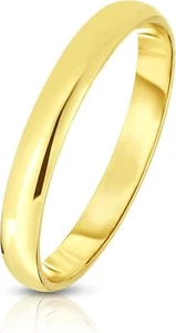 Floreo 14k Yellow Gold 3mm Lite Comfort Fit Wedding Band, Sizes 5-11 - Picture 1 of 3