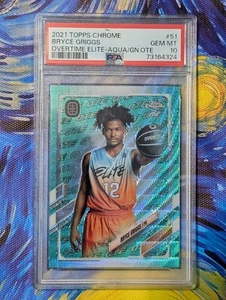 2021 Bryce Griggs Topps Chrome Aqua Rookie Card PSA 10 Overtime Elite POP 1 - Picture 1 of 3
