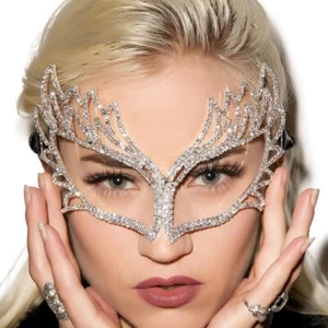 Crystal Eye Mask Handmade Masquerade Jewelry Face Accessories Festival - Picture 1 of 6