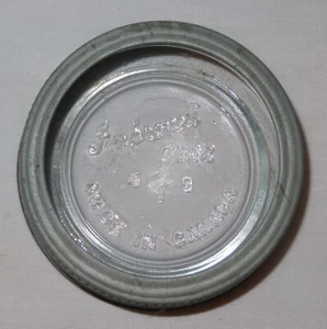 Vintage IMPROVED GEM Made in Canada Zinc Ring Lid W/ Glass Insert ~ UNIQUE - Picture 1 of 6