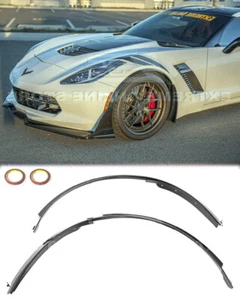 Front Wheel Trim Fender Flares For 14-19 Corvette C7 CARBON FLASH Metallic Paint - Picture 1 of 11