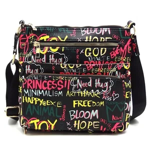 Large Crossbody Graffiti Black By Alba - Picture 1 of 1