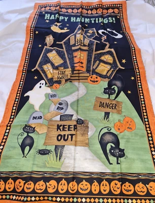 Debbie Mumm Happy Haunting Scaredy Cats  44 x 23" or  5/8 yd Halloween - Image 1 of 4