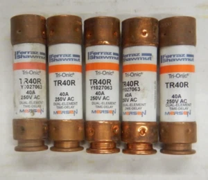 (6) Ferraz Shawmut TR40R Time Delay Fuses Dual Element Class RK5 40A 250v USED - Picture 1 of 1