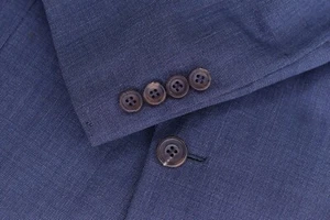 Paul Stuart Sharkskin Blue Blazer Mens Wool Sport Coat Jacket Size 40-Regular - Picture 1 of 6