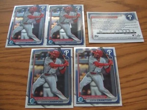 5 x 2024 Bowman Chrome Prospects #BCP17 Justin Crawford PHILLIES - Picture 1 of 1