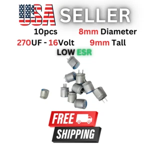 10 Stck. 270uF 16 V Einrasten 8x9 mm VGA/MB 16V270uF Super Low ESR Solid Kondensator - Bild 1 von 3