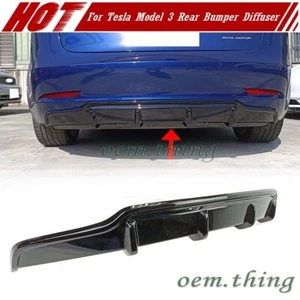 2023 Fit For Tesla Model 3 Fastback Sedan V Rear Bumper Diffuser Painted Color - Bild 1 von 6