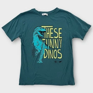 Zara T-Shirt Boys Size 6 Green Funny Dinos Dinosaur Graphic Jurassic Tee NWT - Picture 1 of 7