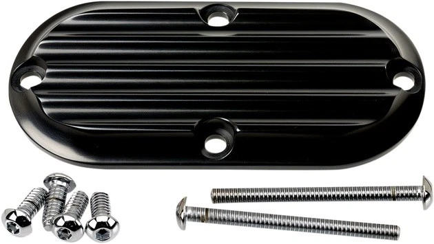 Cubierta de inspección con aletas de máquina Joker negra #06-95-1 Harley Davidson Foto 1 de 1