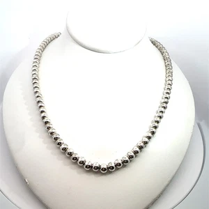 Sterling Silber Perlenkette Halskette 19,5 Zoll - Bild 1 von 7