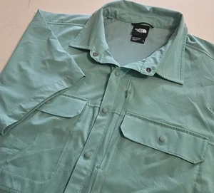 The North Face Men’s Sniktau SS Sun Fishing Shirt Vented Snap Up Size XL Wasabi - Picture 1 of 19