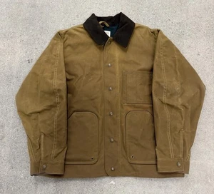 Vtg FILSON Waxed Tin Cloth Jacket Coat Style 621 Size Large - Afbeelding 1 van 9