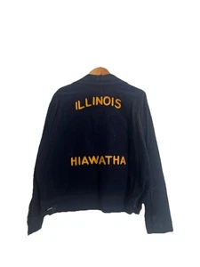 Vintage 70s FFA Hiawatha Illinois Blue Corduroy Jacket Sz 46 Chain Stitch - Picture 1 of 10
