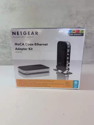 MoCA Coax Ethernet Adapter Kit MCAB1001 Netgear AV Series 270 Mbps NEW - Image 1 of 4