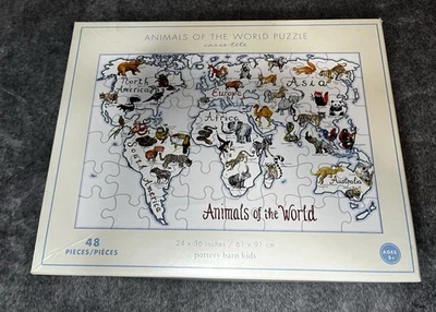 Rompecabezas de piso Pottery Barn niños animales del mundo 48 piezas jumbo XL 24 x 36" Foto 1 de 4