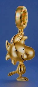 Peanuts Woodstock 925 Silber 18k Gold Charm - Bild 1 von 3