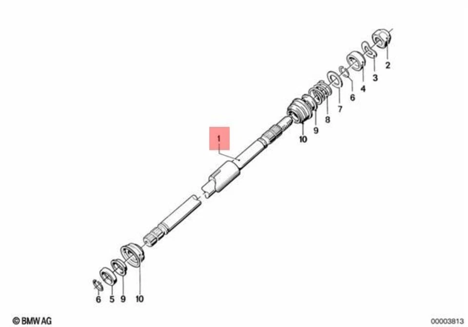 Husillo de dirección superior original BMW E24 E28 518 518i 520i 524td 525e 32311151605 Foto 1 de 1