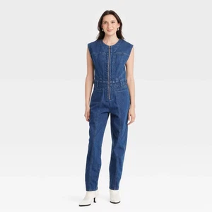 Women's Tailored Denim Jumpsuit - Universal Thread - Picture 1 of 11