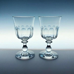 Baccarat Tulpe Weinglas 2er Set 20. Jahrhundert Frankreich weiß 10,6 cm alt - Bild 1 von 11