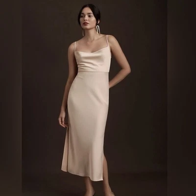 NWT BHLDN Cali Satin Charmeuse Midi Dress in "Oyster" Size 6 - Image 1 of 4
