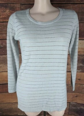 White Stag~Plus 20 (2XL)~Soft Striped Tunic Sweater Gray Lightweight - Image 1 of 4