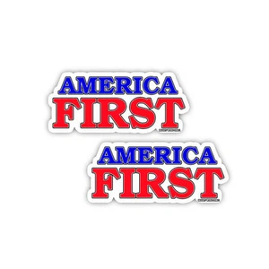 AMERICA FIRST Trump Republican Conservative Bumper Sticker Decal 2 pack 7.5" - Picture 1 of 1