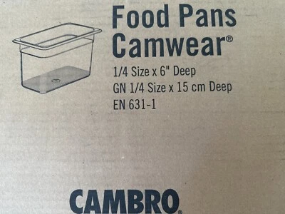 Case of 6 - Cambro 46CW135 Camwear Clear 1/4 Size x 6" D Food Pan - Image 1 of 2