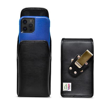 Funda vertical con clip para cinturón de cuero OB COMMUTER a prueba de golpes para iPhone 12 13 Pro Max Foto 1 de 4