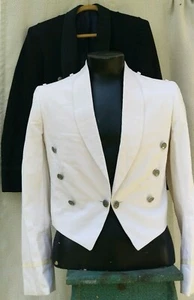 Set of 2 Vintage US Air Force Military Mess Dress Jackets Black&White - Picture 1 of 12