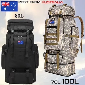 100/80L/70L Military Tactical Backpack Rucksack Hiking Camping Outdoor Bag Large - Picture 1 of 59