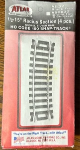 atlas ho true track 1/2 -15 radius section 4 piece black ties - Picture 1 of 1