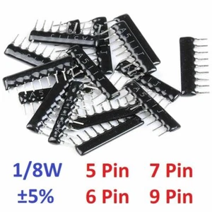 1/8 W 5/6/7/9 Pin DIP Netzwerk-Array-Widerstand ±5 % Bereich (100 Ω/Ohm bis 100 KΩ/Ohm) - Bild 1 von 33