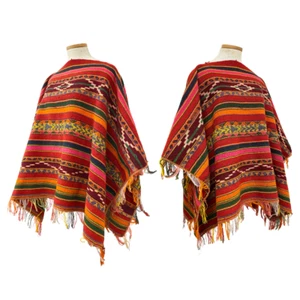 Vintage 60er 60s Hand Dyed Vegetable Dye South American OOAK Poncho - Bild 1 von 5