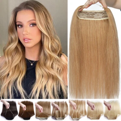 Secret Invisible Wire in Hair Weft 100% Real Remy Human Hair Extensions Headband - Image 1 of 4