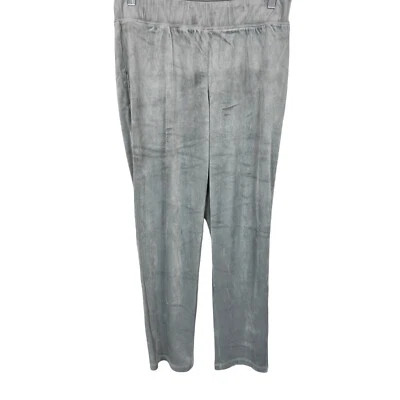 Denim & Co. Mujer Comfort Zone Terciopelo Slim Pantalón Recto Clásico Gris Talla Pequeña Foto 1 de 2