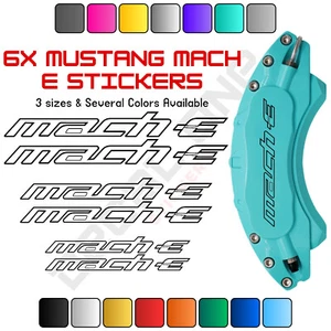 6x Mustang Mach E Brake Caliper Decals Stickers / Car Brake Caliper Stickers - Foto 1 di 3