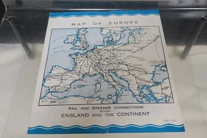 Map of Europe for Railroad & Steamer Ocean Liner Connections - 1930's - Picture 1 of 2