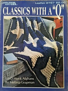 Klassiker mit einem "Q" von Leisure Arts 10 Q-Hook Afghanen zum Häkeln 18 Seiten Faltblatt - Bild 1 von 10