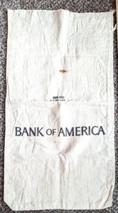 Vintage Bank Of America Deposit Bag, B of A Large Cloth Size 15" x 28" - Picture 1 of 4