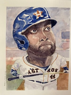 Pintura acuarela Yordan Álvarez. Acuarela original 10”x14”, sin marco.  Foto 1 de 4