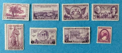 US Stamps Scott 772 773 775 776 777 782 783 and 784 singles Mint No Hinge - Image 1 of 4